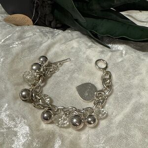 🌸Final price🌸Chico's Silver-Tone Charm Bracelet with Clear Beads